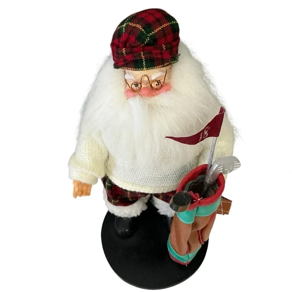 Homestead Golfing Santa Figure Golf Clubs Home Holiday Christmas Decor 11 In New